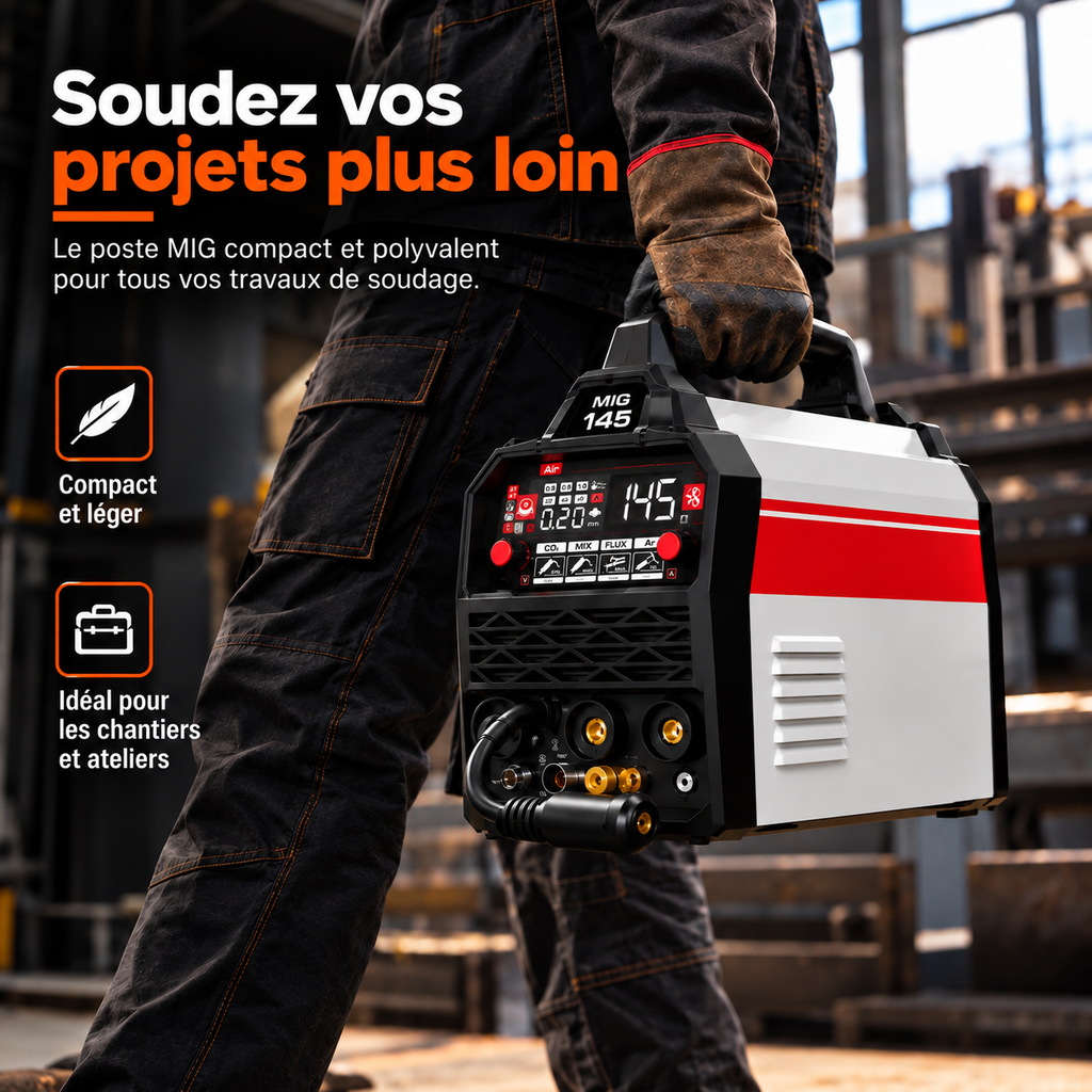 Poste à souder MIG-145 AIR - MIG/MMA/TIG - 145 A