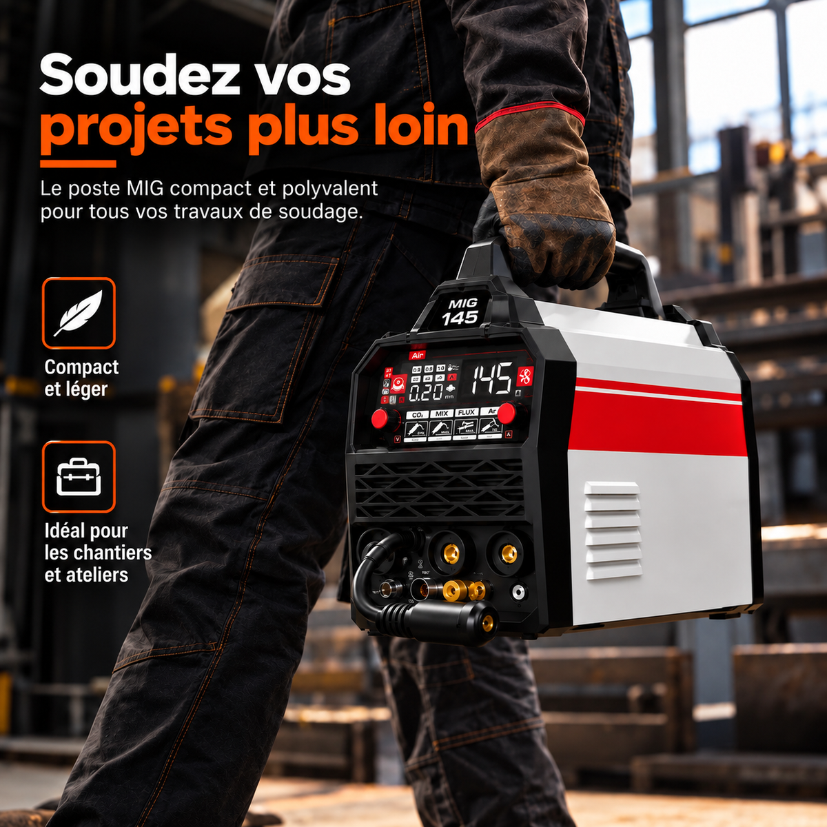 Poste à souder MIG-145 AIR - MIG/MMA/TIG - 145 A
