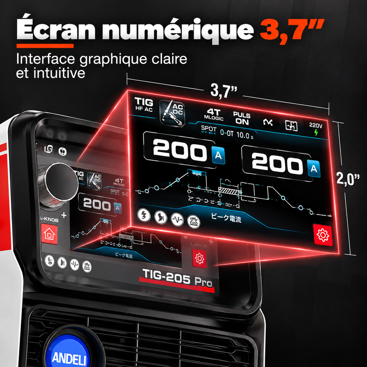 Poste à souder TIG-205Pro AC/DC - TIG/MMA - 200A